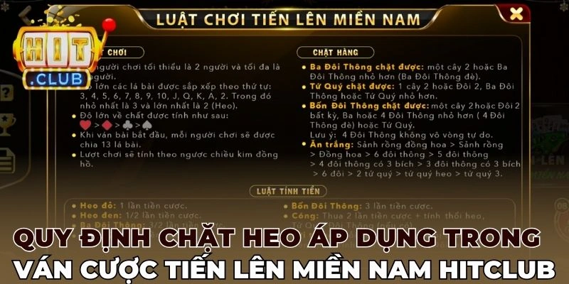 Quy định chặt heo áp dụng trong ván cược Tiến lên miền Nam Hitclub